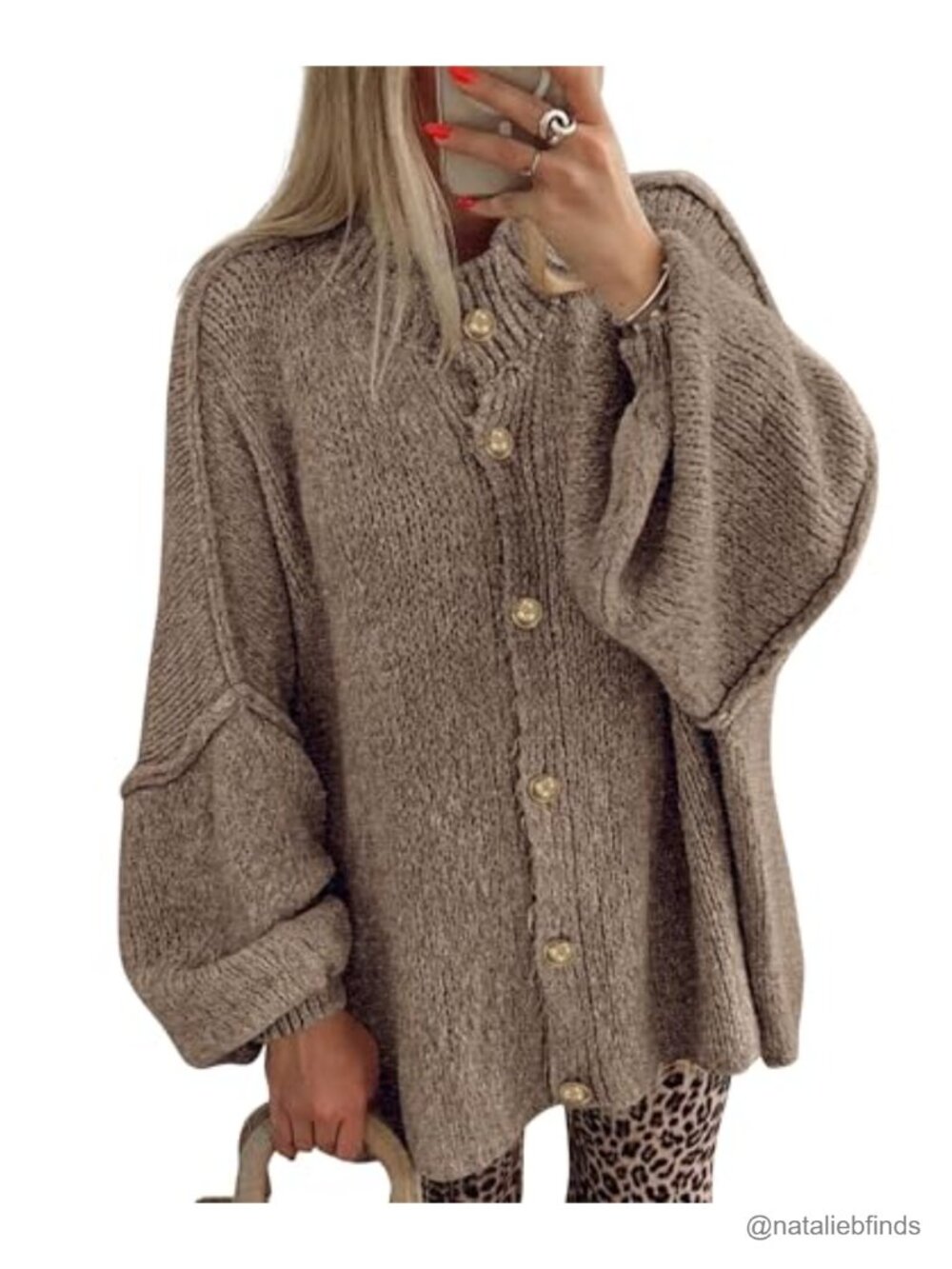 Oversized Cardigan Sweaters for Women Long Sleeve Button Down Fall Winter Knit